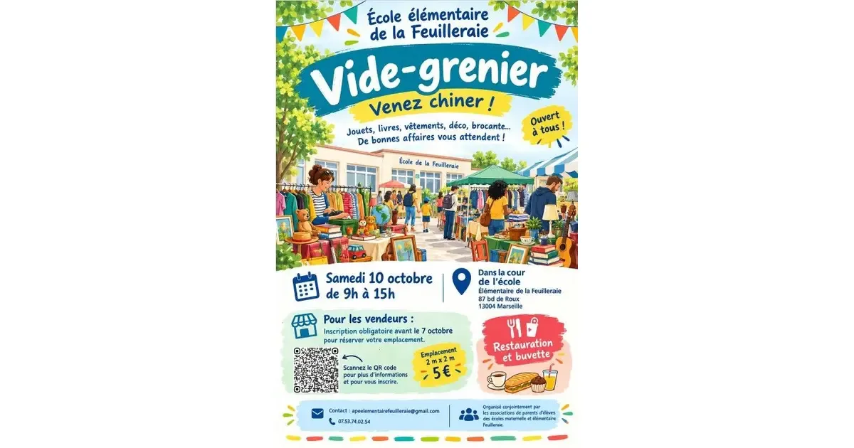 Vide-grenier à l'école élémentaire Feuilleraie