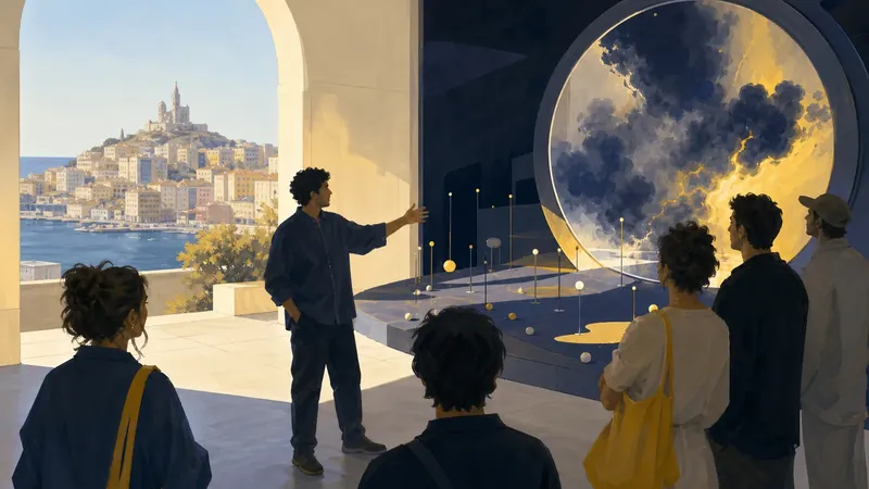 Illustration IA inspirée de Biennale des Imaginaires Numériques 2026 - Visite inauguration