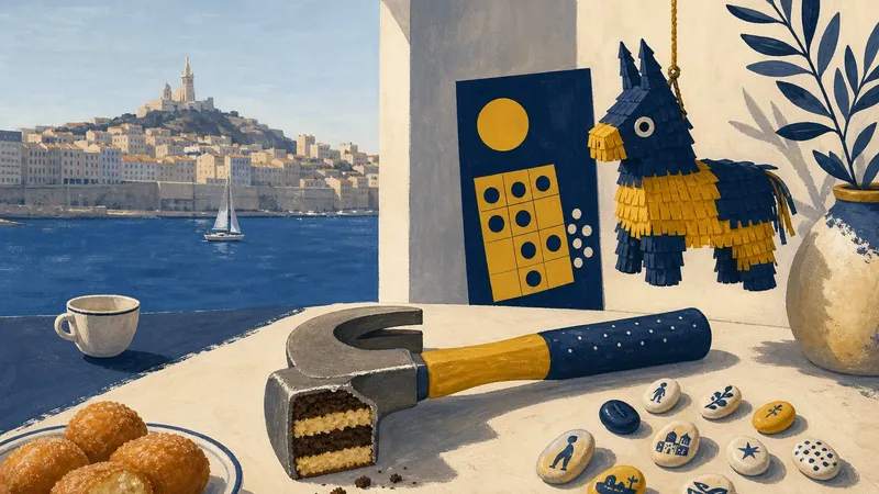 Illustration IA inspirée de Tangible 2026 - Vernissage - Des marteaux et des fèves