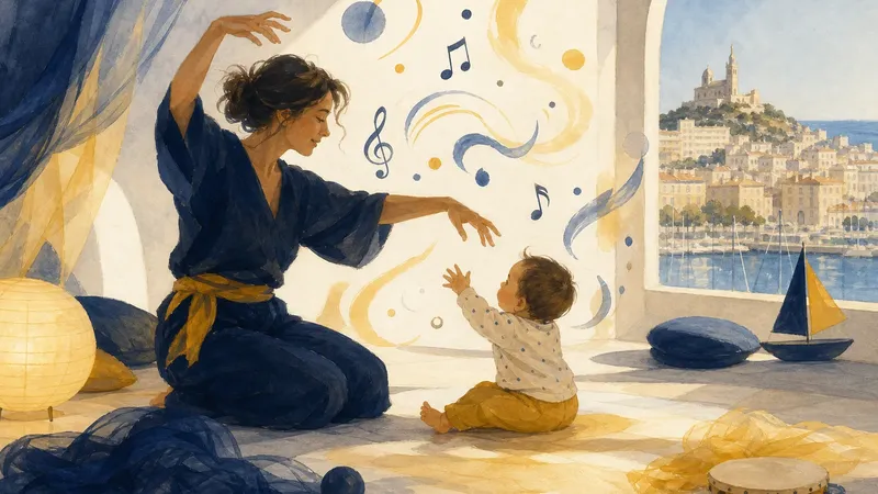 Illustration IA inspirée de Éveil sensoriel dansé et musical avec Marie Line - 15 novembre