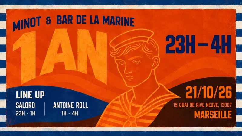 Soirées minots — 1 an 🎂 | Bar de la marine | 21.10